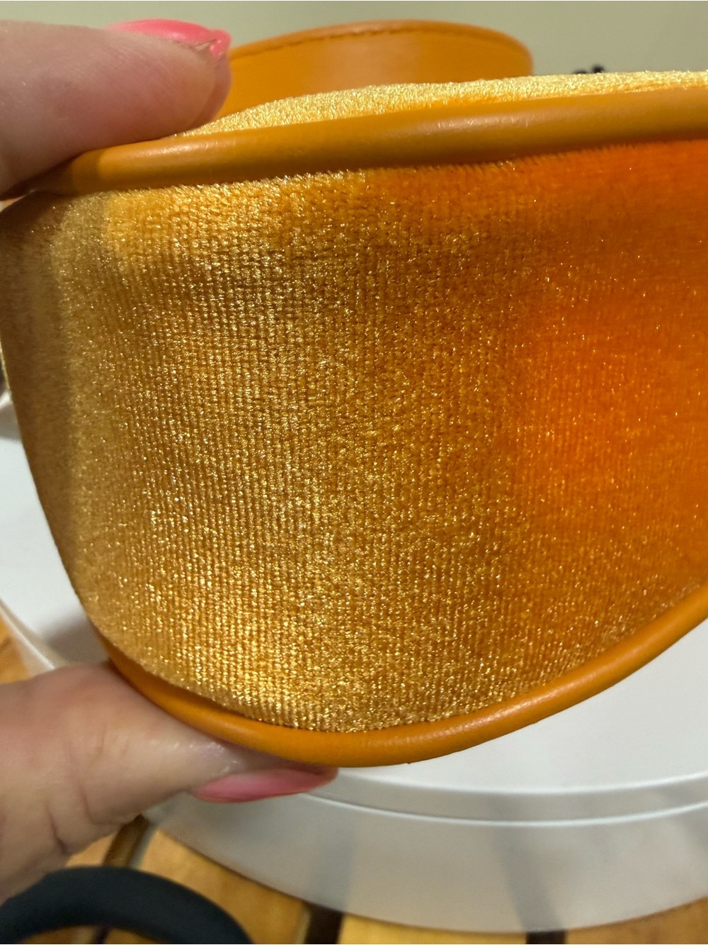 Von Dutch Orange Suede-Style Shoulder Bag with Embellished Logo - Picture 13 of 15